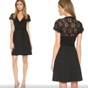 DVF Size 2 Elizabeth Black Lace Wrap dress